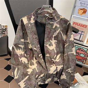 美式复古做旧立领迷彩冲锋衣夹克外套男春秋工装上衣潮JK021-P68图片