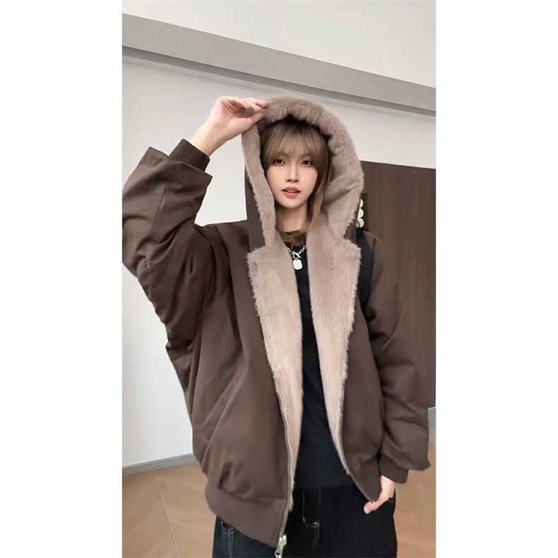 两面穿现货重磅短款座山雕棉衣男女双面穿毛毛绒棉服加厚外套，男装棉衣，电商A486