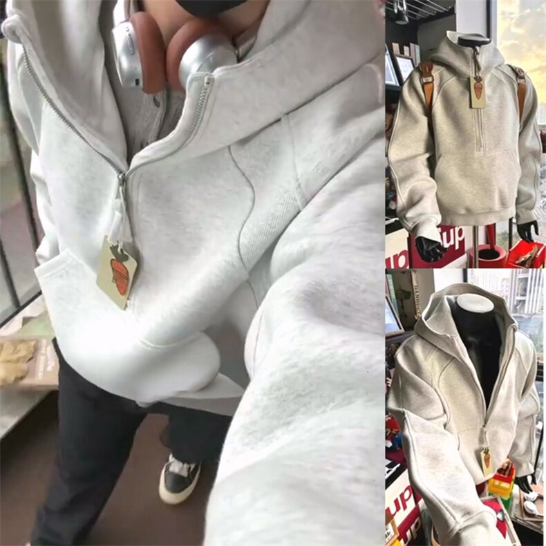 抖音得物高品质二开26春装重磅宽松结构拉链设计高领连帽卫衣W76,男装卫衣,电商A486-1