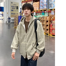 休闲潮牌慵懒夹克男连帽开衫拉链气质帅气潮流流行新款港风，男装夹克，星座1210-1