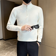 秋冬店主风社会小伙半高领纯色套头针织毛衣301A-1/M91/P58，男装针织衫/毛衣，星座301A-1