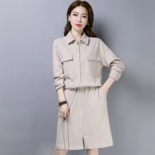 套裙时尚纯色简约2021年春季显瘦修身甜美，女装套装/套裙，小林双子