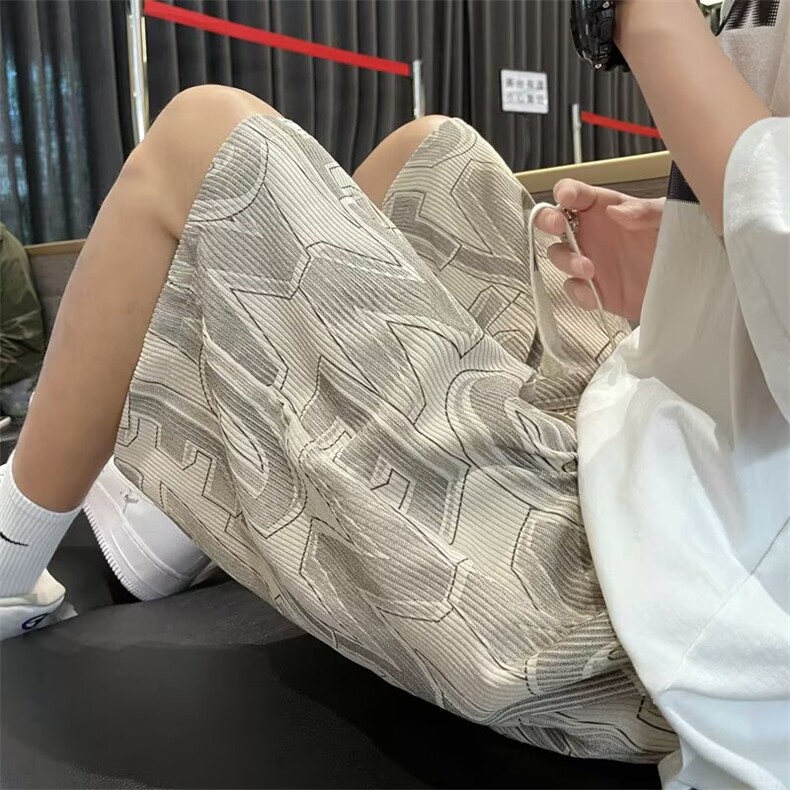 沙滩短裤男夏季薄款速干大裤衩宽松睡裤休闲五分裤子D0112-P28,男装休闲裤,星座308B-2