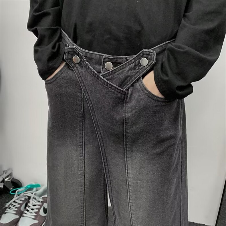 美式高街牛仔裤男韩版潮流个性帅2024冬季ins宽松长裤RK1271-P57,男装牛仔裤,星座412-3