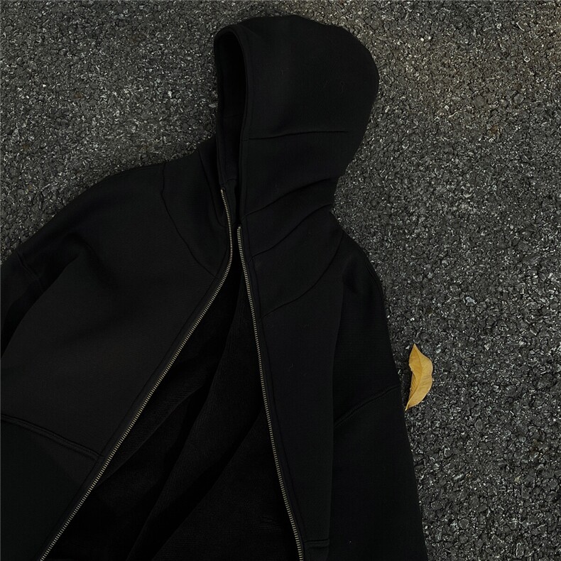 黑墙风2025春(现货)重磅460g高品质帽子结构卫衣开衫TTTB10-P85,男装卫衣,星座1315