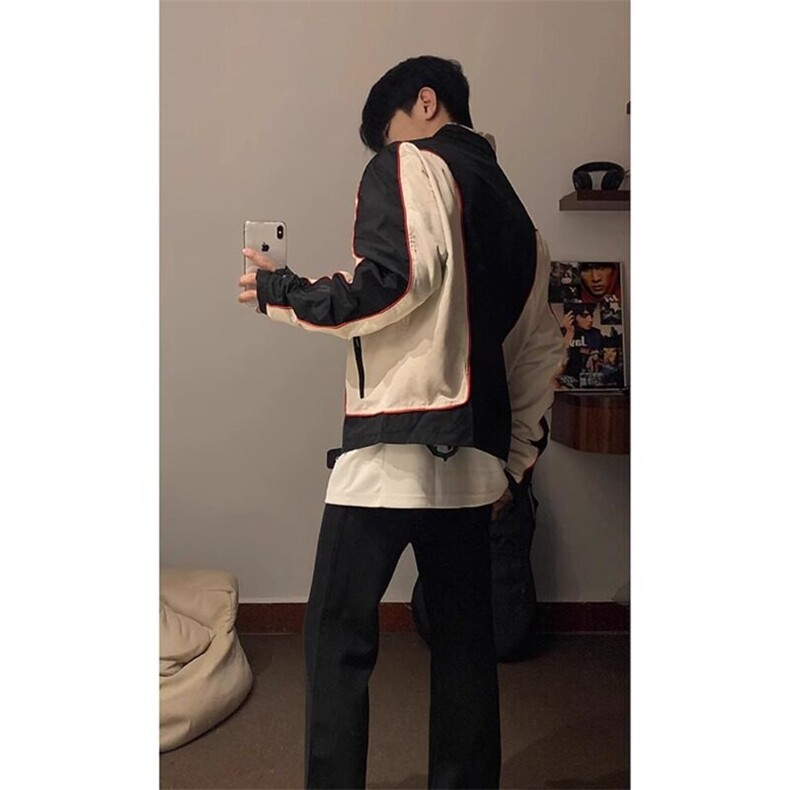 美式复古短款机车服外套高级感赛车飞行员夹克JK35特P55,男装夹克,星座908-1