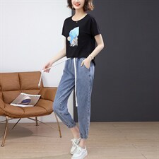 2022夏季新款时尚气质潮流修身牛仔裤，女装牛仔裤，丽影随形