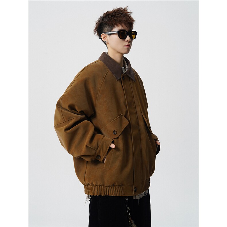 MY647P130控208翻领拼接兔毛内里加绒加厚外套棉衣棉服,男装棉衣,电商B205