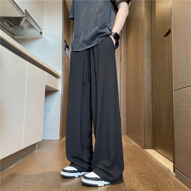 抖音品质纯色设计凉感垂顺宽松休闲冰丝裤B315-K25585-特p30控58,男装休闲裤,电商B315
