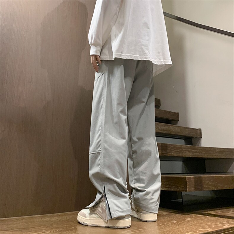 港风秋冬工装裤三条杠开叉拖地宽松休闲伞兵裤男K23321-P50控68,男装工装外套,星座717
