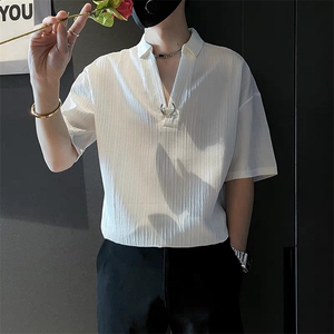 网图现货  轻熟风V领短袖T恤男T208/P35图片