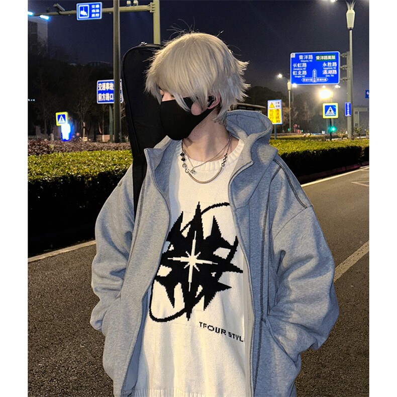 抖音得物高品质秋冬美式高街重磅结构辑明线纹理连帽卫衣外套W111,女装短外套,电商A486-1