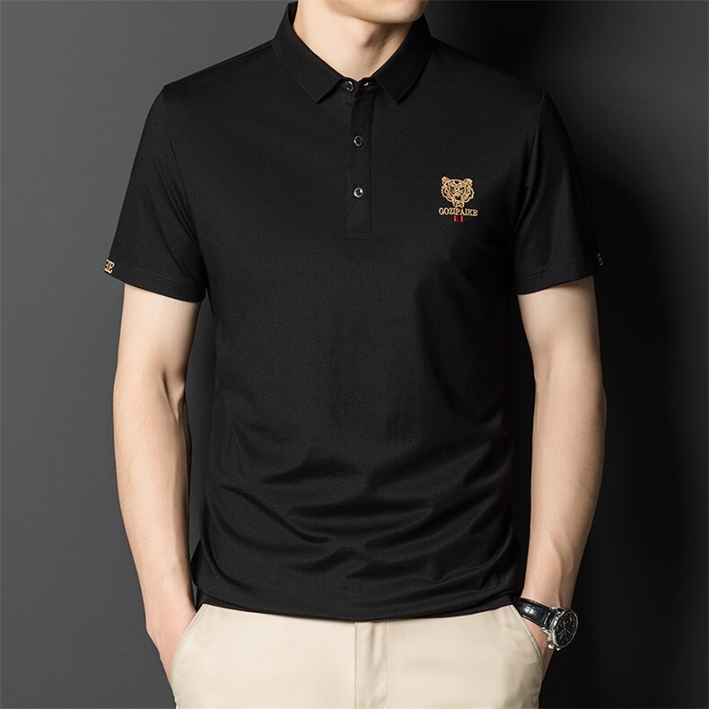 短袖T恤男翻领绣标POLO衫夏季中年男士商务休闲百搭体恤衫男装,男装T恤,电商B212（原钱塘6029）
