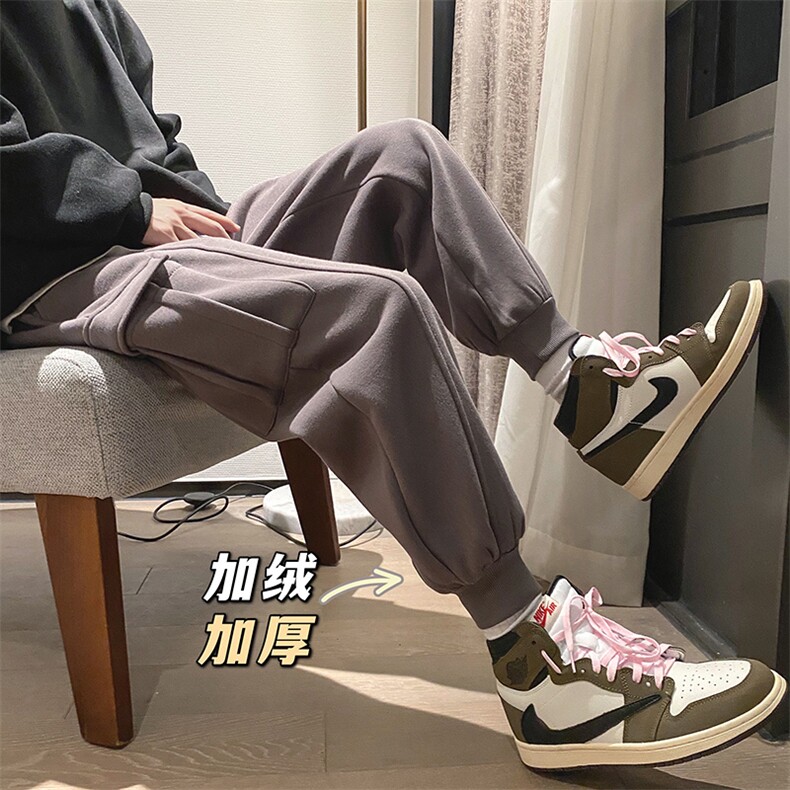 XZ409-1-K452-加绒P60-常规P55冬季加绒加厚运动裤工装休闲裤,男装休闲裤,星座1514