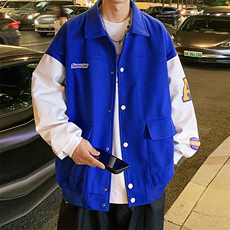 JK808P68港风拼接翻领百搭休闲宽松夹克外套男，男装夹克，星座1204-3
