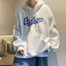2022华夫格卫衣男春季连帽刺绣潮流外套ins潮牌宽松上衣W2610-P33图片