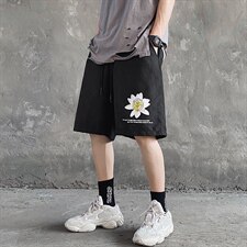 【】A003-HK7182-P30夏装新款休闲花朵印花短裤水泥墙2，男装休闲裤，电商A003