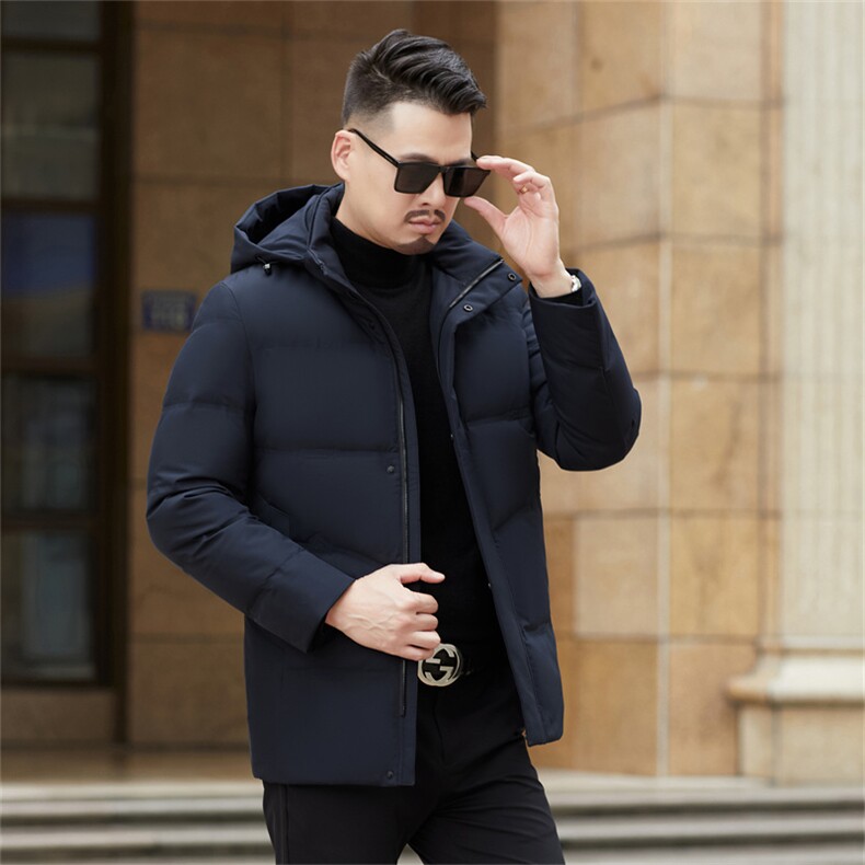 新款中年可脱卸帽中长款羽绒服外套男中老年羽绒服大衣限价368元,男装羽绒服,钱塘723
