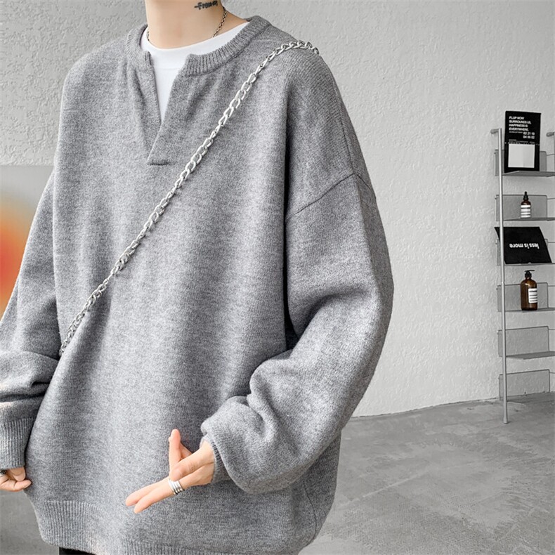 8XL-M高品质V领毛衣大码针织时尚外套慵懒风纯色打底衫MY1508/P68,男装针织衫/毛衣,电商B238