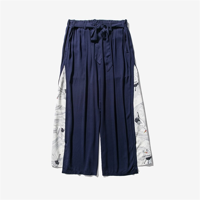 夏大码汉服坠感阔腿裤风男古风仙气棉麻飘逸宋裤中性K72/P85,男装民族服装,电商A221A
