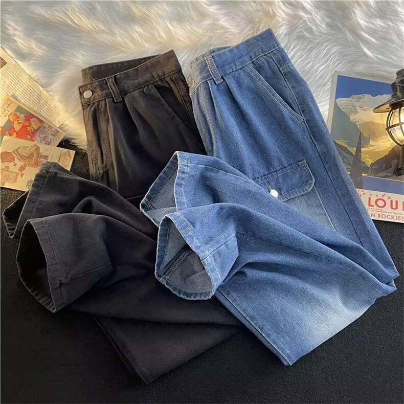 工装牛仔裤男秋冬新款美式阔腿拖地长裤高街G5093P43,男装牛仔裤,星座1116-2