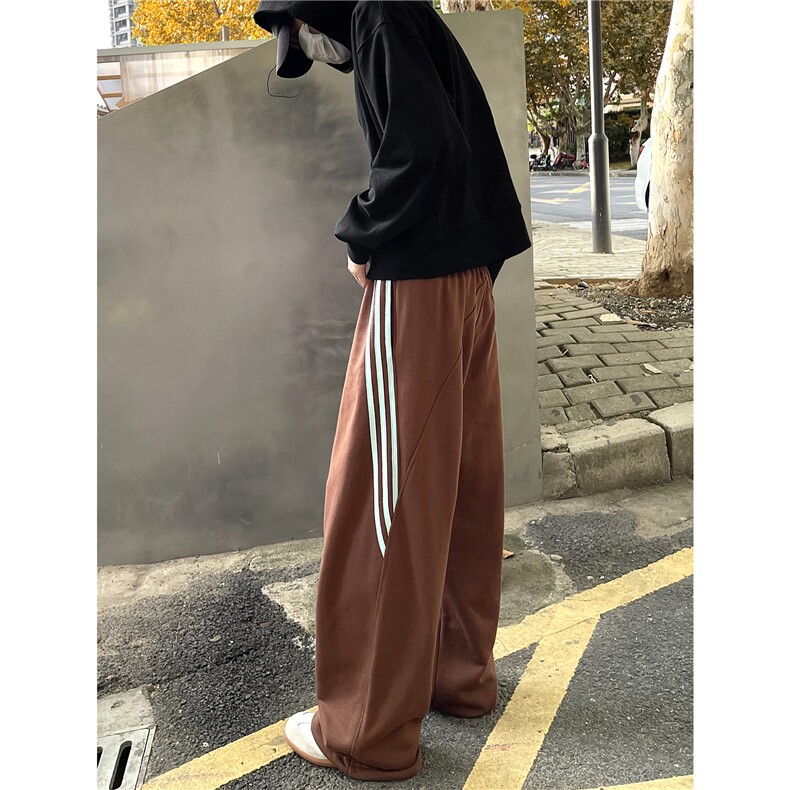 【现货】XZ612-K209-P55美式三条杠运动休闲卫裤宽松bf慵懒阔腿裤,男装休闲裤,星座612