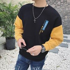 色块青春流行卫衣舒适休闲纯色气质韩版长袖潮流纯色，男装卫衣，星座703