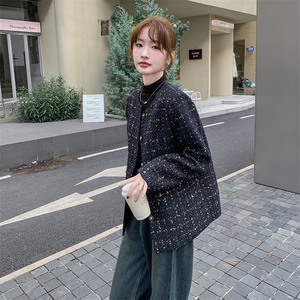 黑色时尚轻奢小香风短外套女2025早春新款法式小个子气质百搭上衣图片