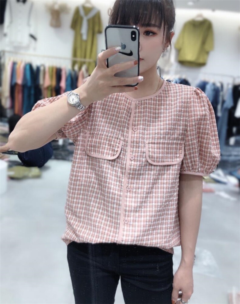 格子上衣，女装，魅力布梵