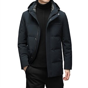 21新款中年羽绒服可脱卸帽男中长款休闲商务冬装外套HM2370-P305图片