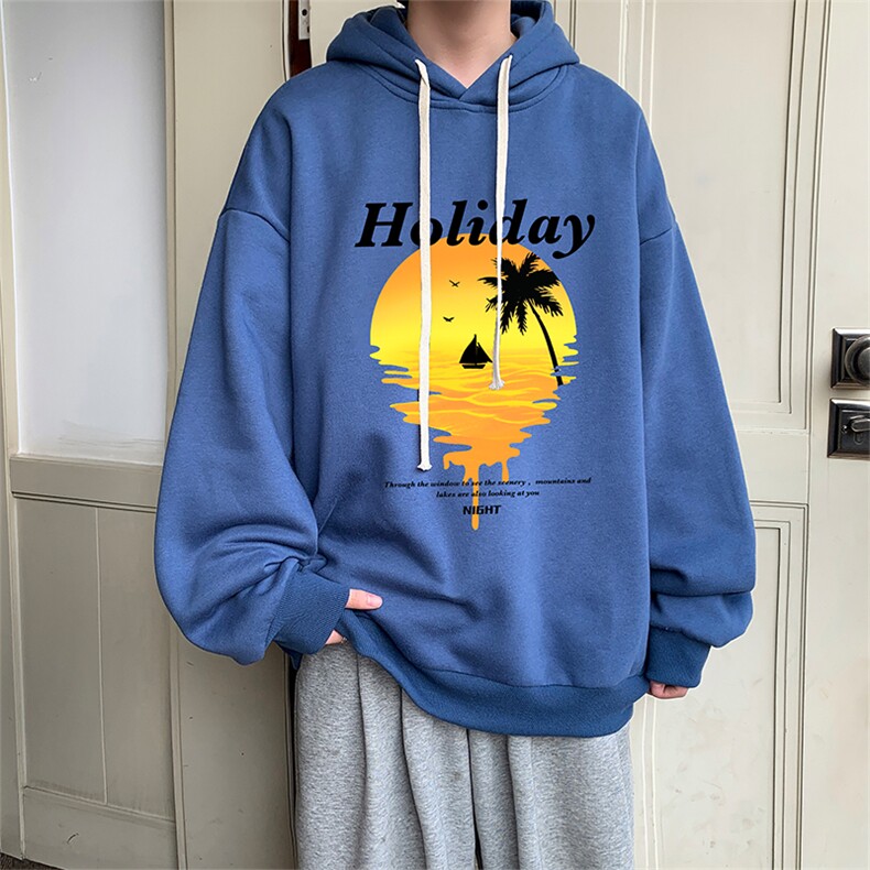 纯棉连帽卫衣男大码运动帽衫宽松薄WY2266-P35 加绒款-P40图片