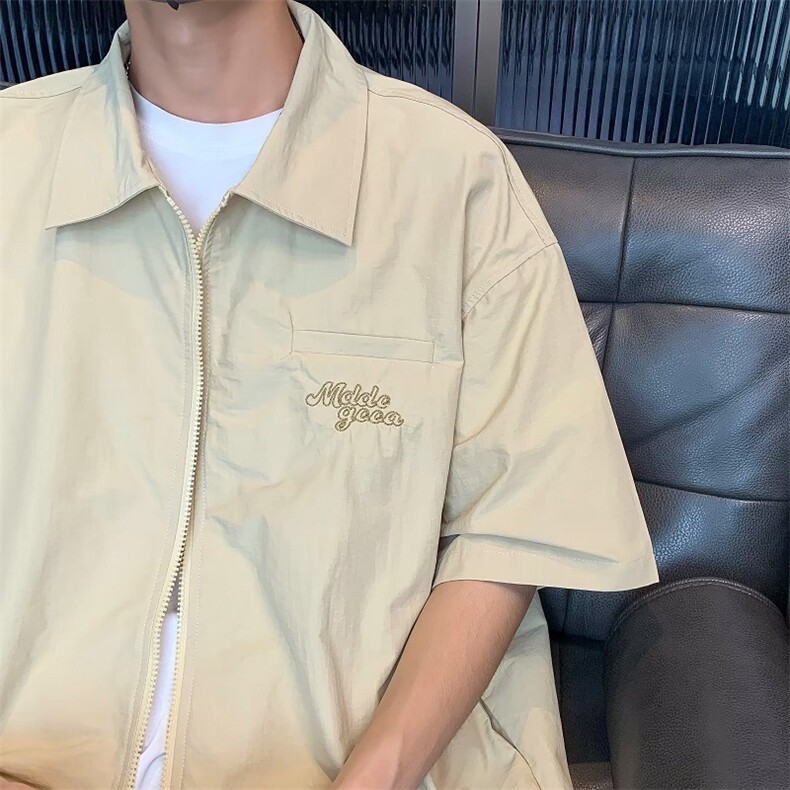 男气质衬衫潮青春流行慵懒ins日常标准夏季百搭潮流五分袖新款,男装衬衫,星座716-3