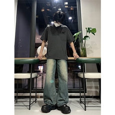 已做版权风八卦手重磅圆领新中式宽松休闲短袖t恤T69-P28，男装T恤，星座205-5
