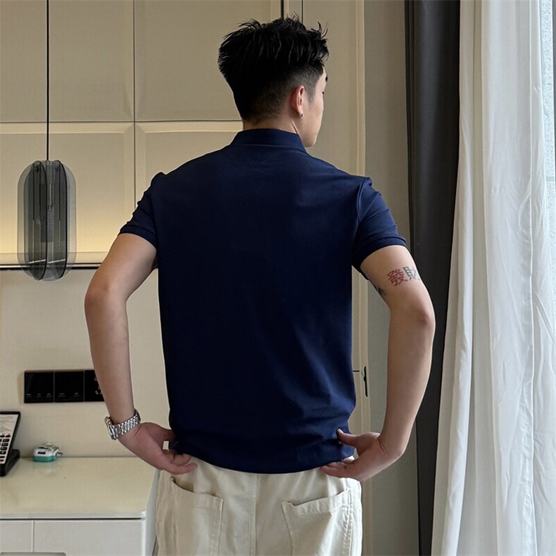 7A抑菌220克丝光珠地高品质常年主推短袖T恤翻领Polo衫T0257,男装Polo衫,电商D342