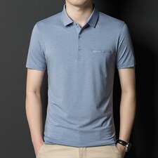 夏季新款男士翻领短袖t恤中年有领男装上衣服休闲POLO衫图片