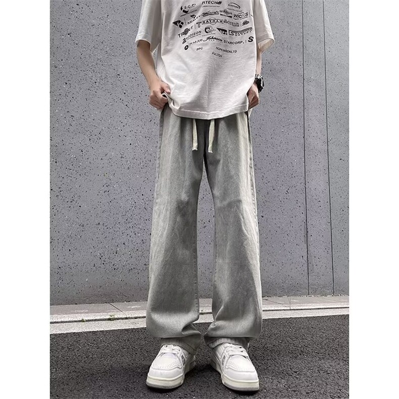 新款男士牛仔裤直筒休闲裤潮流美式多巴胺裤子高街百搭10977-P45,男装牛仔裤,星座1008