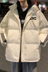 港风冬季新款织带字母立领羽绒服男潮宽松印花YR6116P225控298，男装羽绒服，电商A268A