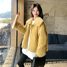 新款《出货》90绒植皮绒2B156-809-P255-K388，女装短外套，2B156