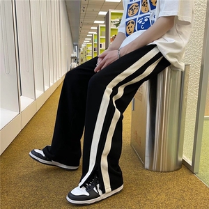 男春夏季潮流时尚休闲裤开衩条纹卫裤RK43P32图片