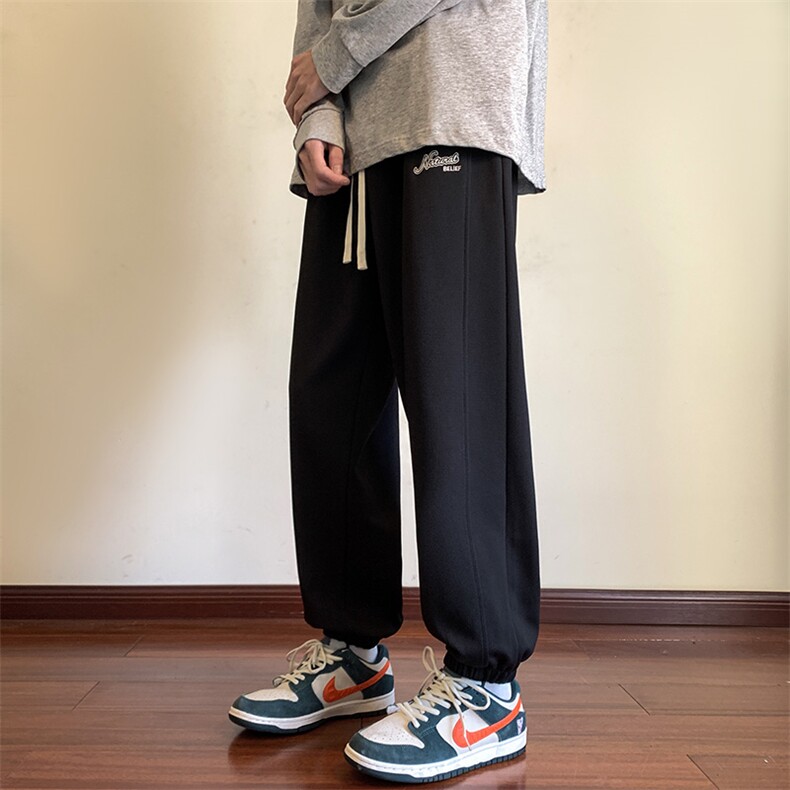 港风休闲裤男宽松拖地束脚裤卫裤KP723P40,男装休闲裤,星座1204-3