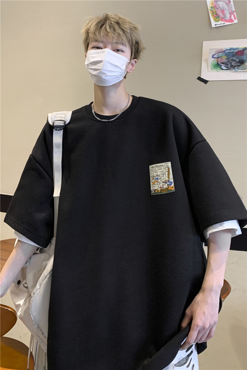 学生夏季新款动漫卡通圆领短袖宽松休闲上衣T恤JK23256-p35控48,男装T恤,星座605(原A050)