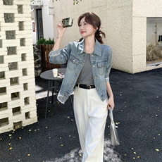 210-3281-P145-208港凤设计感长袖牛仔外套2025年秋季，女装短外套，韩蜜菓