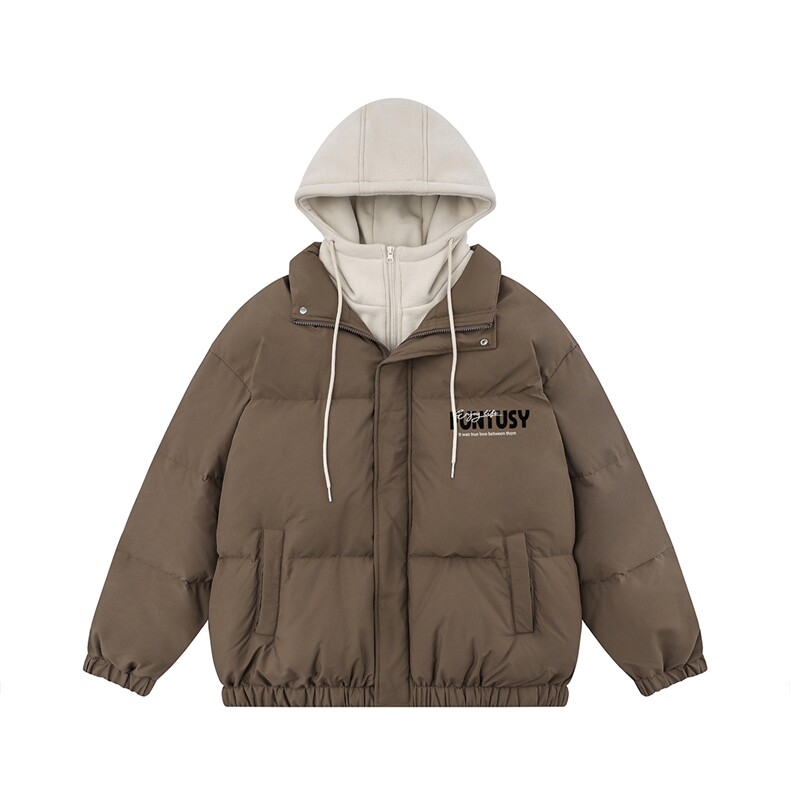 白底新款冬季时尚百搭宽松字母印花棉服外套MY471特批115控168,男装棉衣,电商A247-1