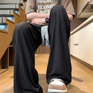 X2410-TP35控价58 港风休闲长裤男夏季冰丝薄款垂感直筒裤男图片