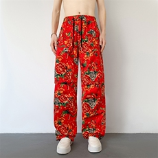 XK99东北大花休闲裤哈伦运动褶皱设计男女可束脚长裤团队表演长裤，男装休闲裤，星座115A(原星座507）