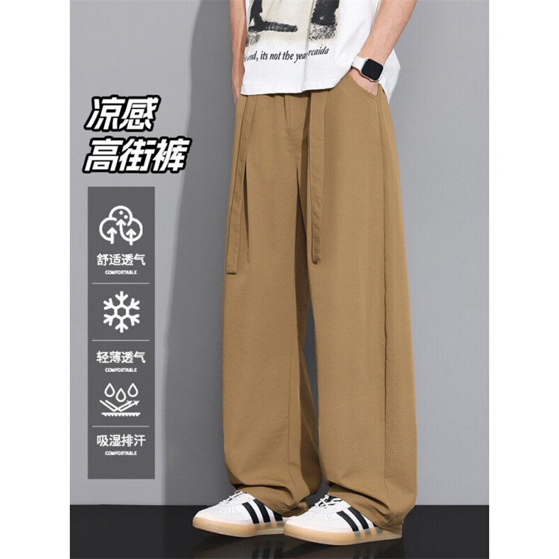 美式无影墙新款宽松夏季速干飘带休闲直筒长裤A436-2559-P35,男装休闲裤,电商A436