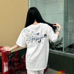 万针全刺绣解构设计260克重磅双纱纯棉高品质美式高街短袖T恤特35图片