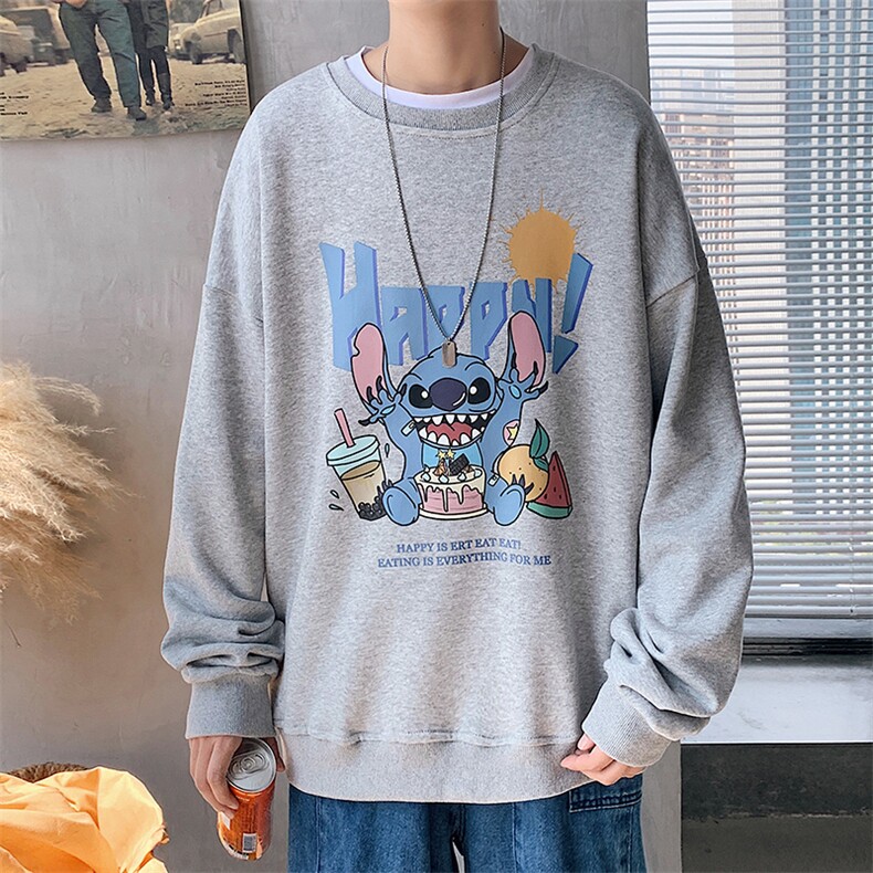 S6077-P35加绒-P40春季圆领卫衣男大码韩版宽松长袖外套男,男装卫衣,电商A040