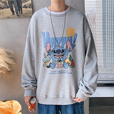 S6077-P35加绒-P40春季圆领卫衣男大码韩版宽松长袖外套男，男装卫衣，电商A040