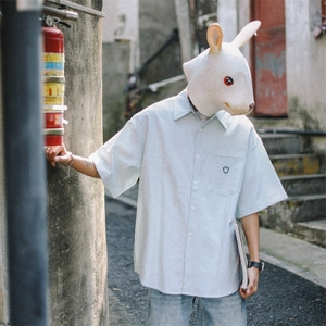 潮牌防晒日系条纹短袖衬衫男2025夏季情侣半袖衬衣外套图片